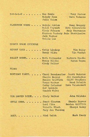  8th Grade Program Inside 